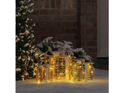 Dárková krabice 3 pcs Teplá bílá 20 x 20 x 20 cm PET 42019095