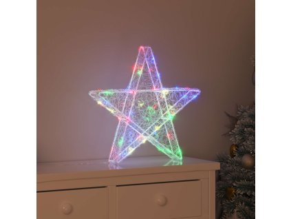 3D hvězda s 50 LED diodami Vícebarevný 55 x 53.5 x 10 cm Akryl 42019101