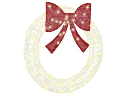 Věnec s 60 LED diodami Teplá bílá 76 x 8.5 x 76 cm Akryl 42019121