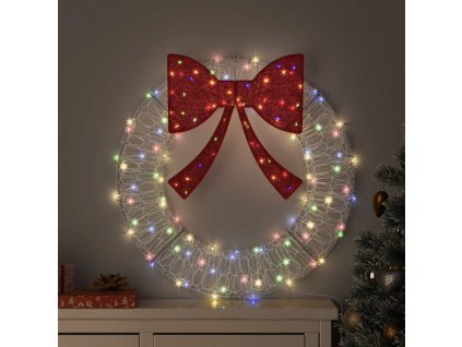 Věnec s 60 LED diodami Vícebarevný 76 x 8.5 x 76 cm Akryl 42019124