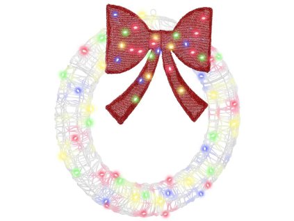Věnec s 60 LED diodami Vícebarevný 76 x 8.5 x 76 cm Akryl 42019124