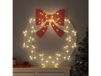 Věnec s 80 LED diodami Teplá bílá 92 x 9.5 x 92 cm Akryl 42019125