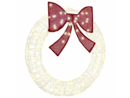 Věnec s 80 LED diodami Teplá bílá 92 x 9.5 x 92 cm Akryl 42019125