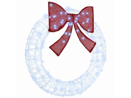 Věnec s 80 LED diodami Studená bílá 92 x 9.5 x 92 cm Akryl 42019126