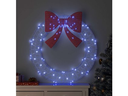 Věnec s 80 LED diodami Modrá 92 x 9.5 x 92 cm Akryl 42019127