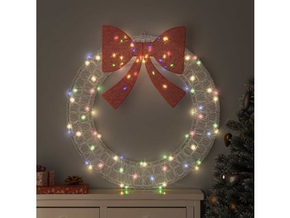 Věnec s 80 LED diodami Vícebarevný 92 x 9.5 x 92 cm Akryl 42019128