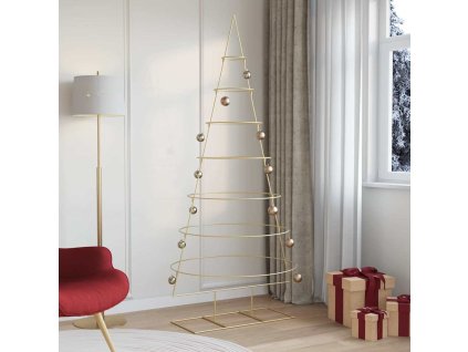 Kovový vánoční stromeček Zlatá 209 cm Práškově lakovaná ocel 42019156