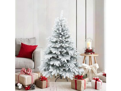 Umělý vánoční strom ze sněhu s čepicí s stojanem Bílá 150 cm 42019317