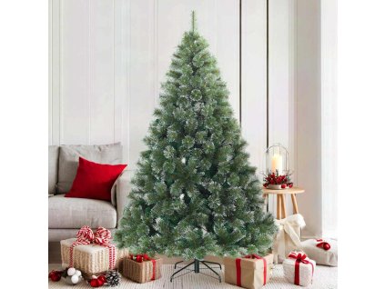 Umělý vánoční strom ze sněhu s čepicí Zelená 180 cm PVC, ocel 42019338