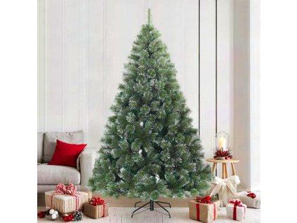 Umělý vánoční strom ze sněhu s čepicí Zelená 210 cm PVC, ocel 42019339