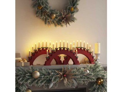 Vánoční svíčkový oblouk s 10 LED svíčkami 3 pcs Červená 42019712