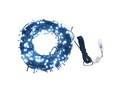 Světelný řetěz 400 LED dovnitř i ven 40 m studeně bílý 50693
