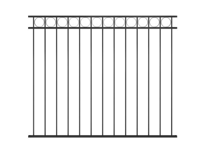 Plotový panel Assen ocelový 1,7 x 1,5 m černý 146319