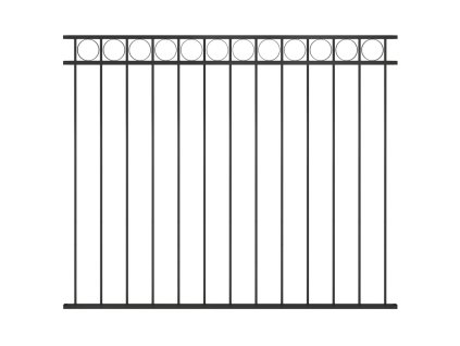 Plotový panel ocelový 1,7 x 1,5 m černý 146319