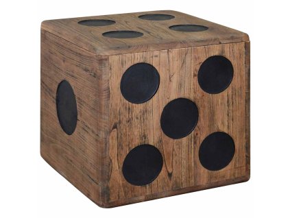 Úložný box mindi dřevo 40 x 40 x 40 cm design hrací kostky 244559