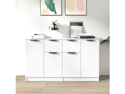 Příborníky 2 ks bílé 60 x 30 x 70 cm kompozitní dřevo 3115812