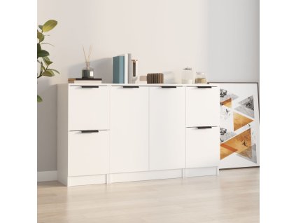 Příborníky 3 ks bílá kompozitní dřevo 3115844