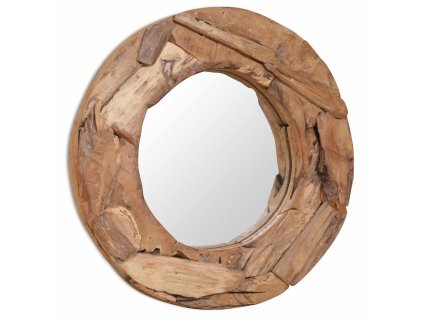 Dekorativní zrcadlo teak 60 cm kulaté 244560
