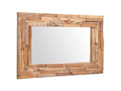 Dekorativní zrcadlo teak 90 x 60 cm obdélníkové 244563
