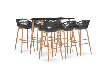 7dílný barový set černo-šedý 3057478