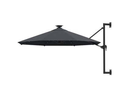 Nástěnný zahradní slunečník s LED 300 cm antracitový 312524