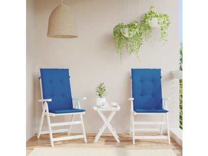 Podušky na židli vysoké opěradlo 2ks královsky modré 120x50x3cm 314116