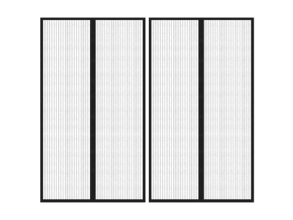 Závěsy do dveří proti hmyzu 2 ks s magnety černé 200 x 80 cm 314685