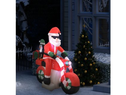 Vánoční nafukovací Santa Claus na motorce s LED IP44 160 cm 289304