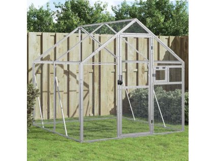 Voliéra stříbrná 1,79 x 2 x 1,85 m hliník 3155795