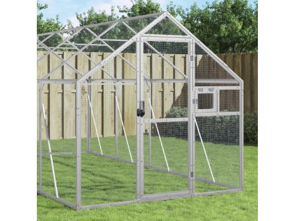 Voliéra stříbrná 1,79 x 8 x 1,85 m hliník 3155799