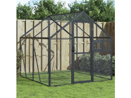 Voliéra antracitová 1,79 x 2 x 1,85 m hliník 3155801