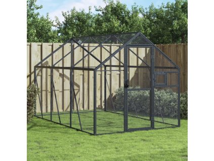 Voliéra antracitová 1,79 x 3 x 1,85 m hliník 3155802