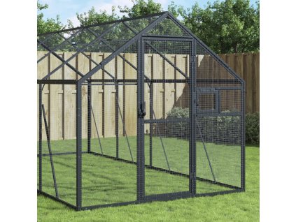 Voliéra antracitová 1,79 x 8 x 1,85 m hliník 3155805