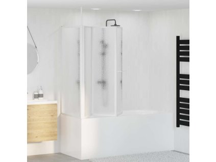 Sprchová a vanová zástěna tvar L 70x120x137cm 4 panely skládací 140787