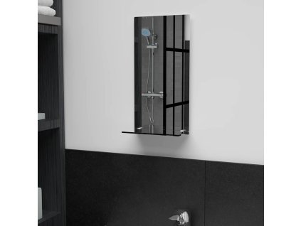 Nástěnné zrcadlo s policí 20 x 40 cm tvrzené sklo 249433