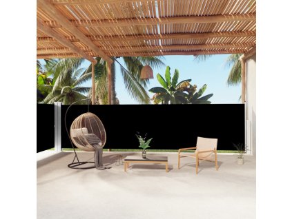 Zatahovací boční markýza černá 160 x 1 000 cm 318030