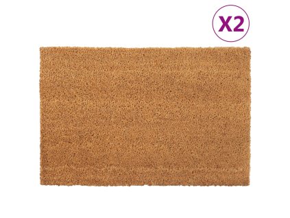 Rohožky před dveře 2 ks přírodní 40 x 60 cm kokosové vlákno 155558