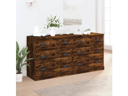 Příborníky 2 ks kouřový dub kompozitní dřevo 3185244