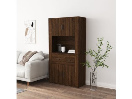 Skříň highboard hnědý dub kompozitní dřevo 3185374