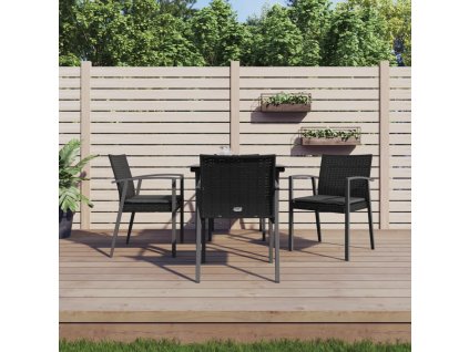 5dílný zahradní jídelní set s poduškami polyratan a ocel 3186972