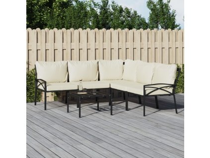 6dílná zahradní sedací souprava s pískovými poduškami ocel 3187962