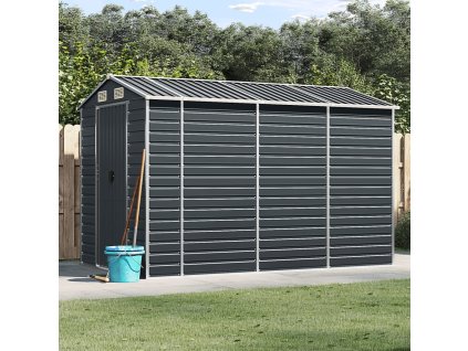 Zahradní kůlna antracitová 191 x 300 x 198 cm pozinkovaná ocel 3188255