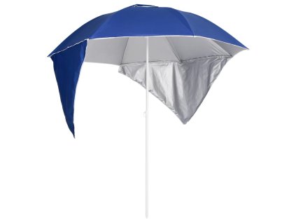 Plážový slunečník s bočními stěnami modrý 215 cm 318837