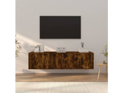 3dílný set TV skříněk kouřový dub kompozitní dřevo 3188403