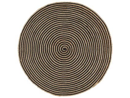 Ručně vyrobený koberec z juty spirálový design černý 90 cm 133719