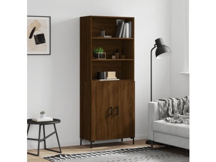 Skříň highboard hnědý dub 69,5 x 34 x 180 cm kompozitní dřevo 3189260
