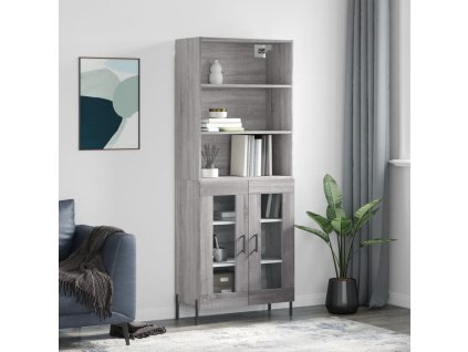 Skříň highboard šedá sonoma 69,5 x 34 x 180 cm kompozitní dřevo 3189331