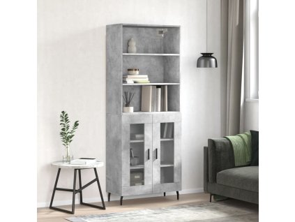 Skříň highboard betonově šedá 69,5x34x180 cm kompozitní dřevo 3189337