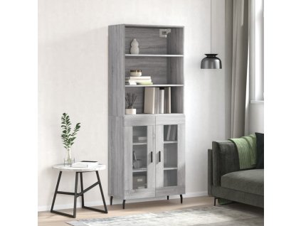Skříň highboard šedá sonoma 69,5 x 34 x 180 cm kompozitní dřevo 3189339