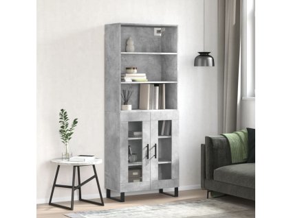Skříň highboard betonově šedá 69,5x34x180 cm kompozitní dřevo 3189345
